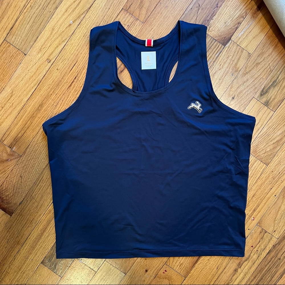 Tracksmith Twilight Crop Tank in Navy